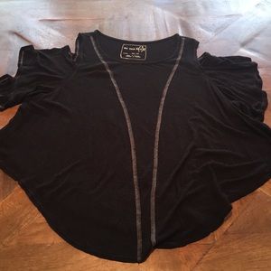 Black cold shoulder top